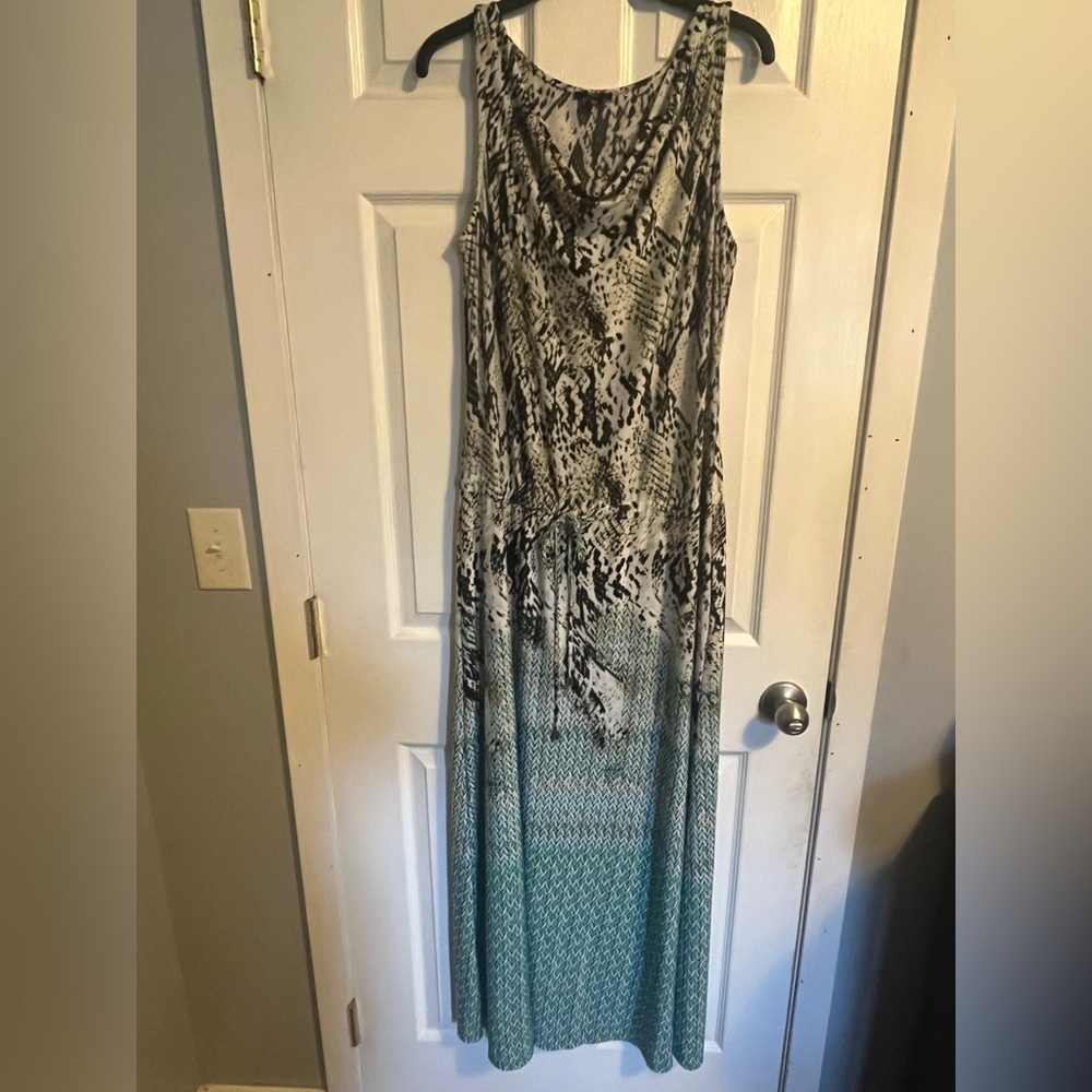 Milano Black and Green Patterned Maxi Dress